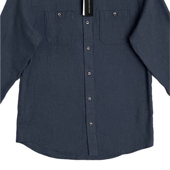 Travis Mathew Men's Medium Cloud Collection Flannel Shirt Blue Heather NEW - Picture 4 of 12